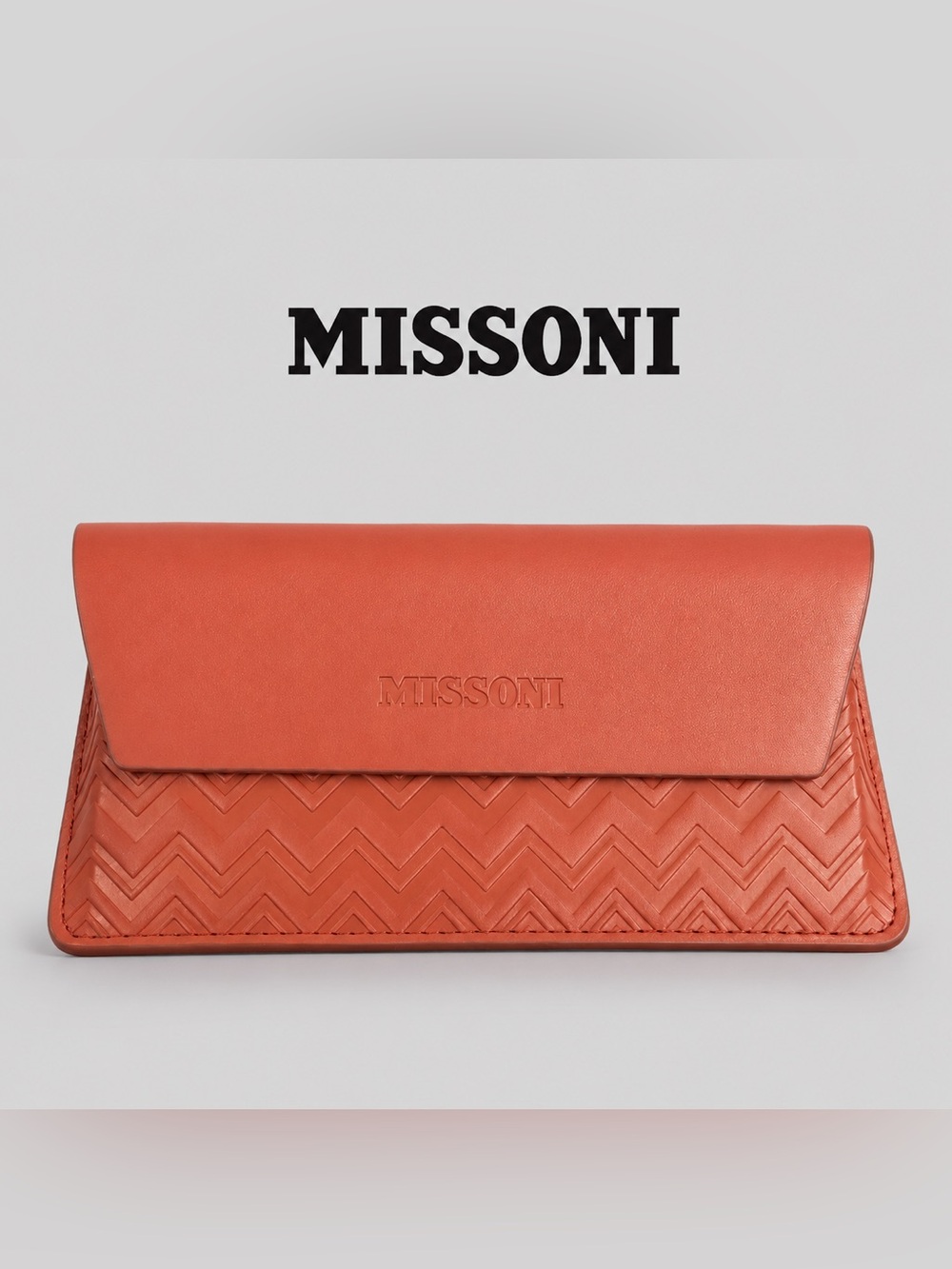 MISSONI Terracotta Chevron Eyeglasses & Sunglasses Case + Branded Cleaning Cloth